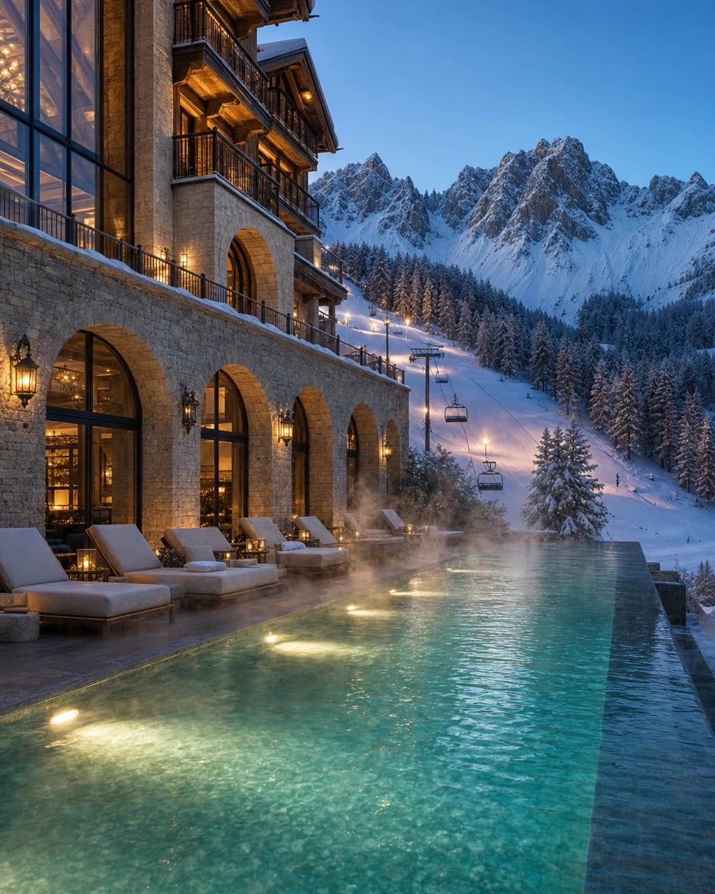 Alpine wellness pool